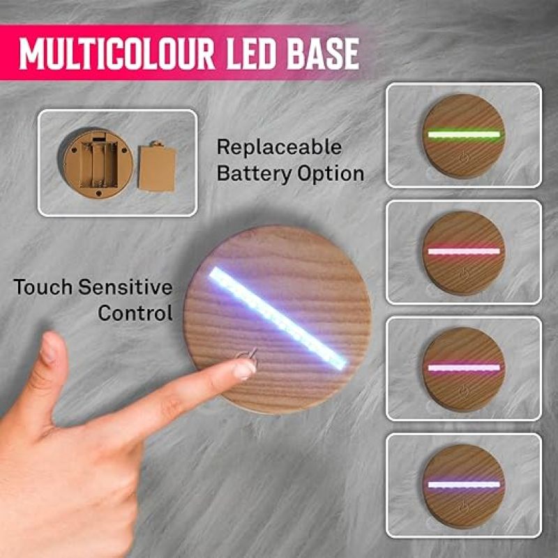 3D Illusion Acrylic Night Lamp Gift for Father  Birthday Gift for Dad  Automatic Color Changing Light  Surprise Gift for Dad  Fathers Day Gift for Dad